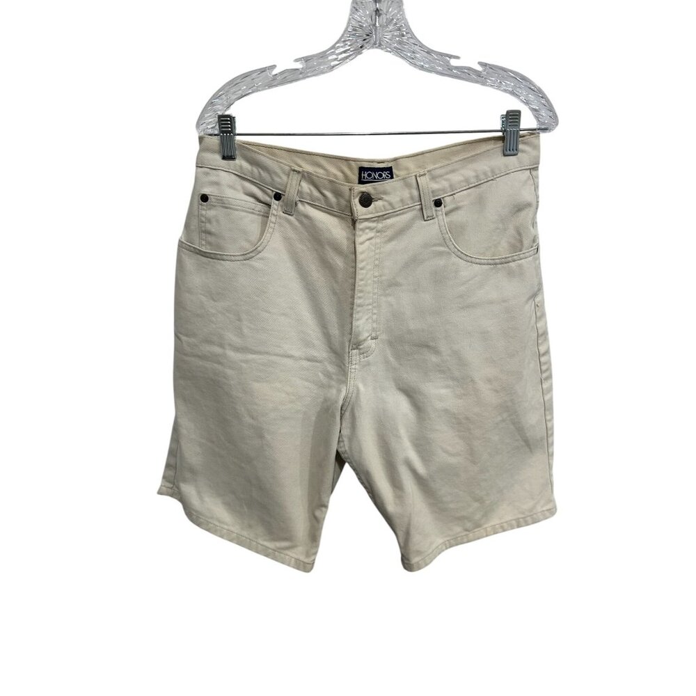 Honors Mens Beige Denim Shorts Size 34 100% Cotton Casual Summer